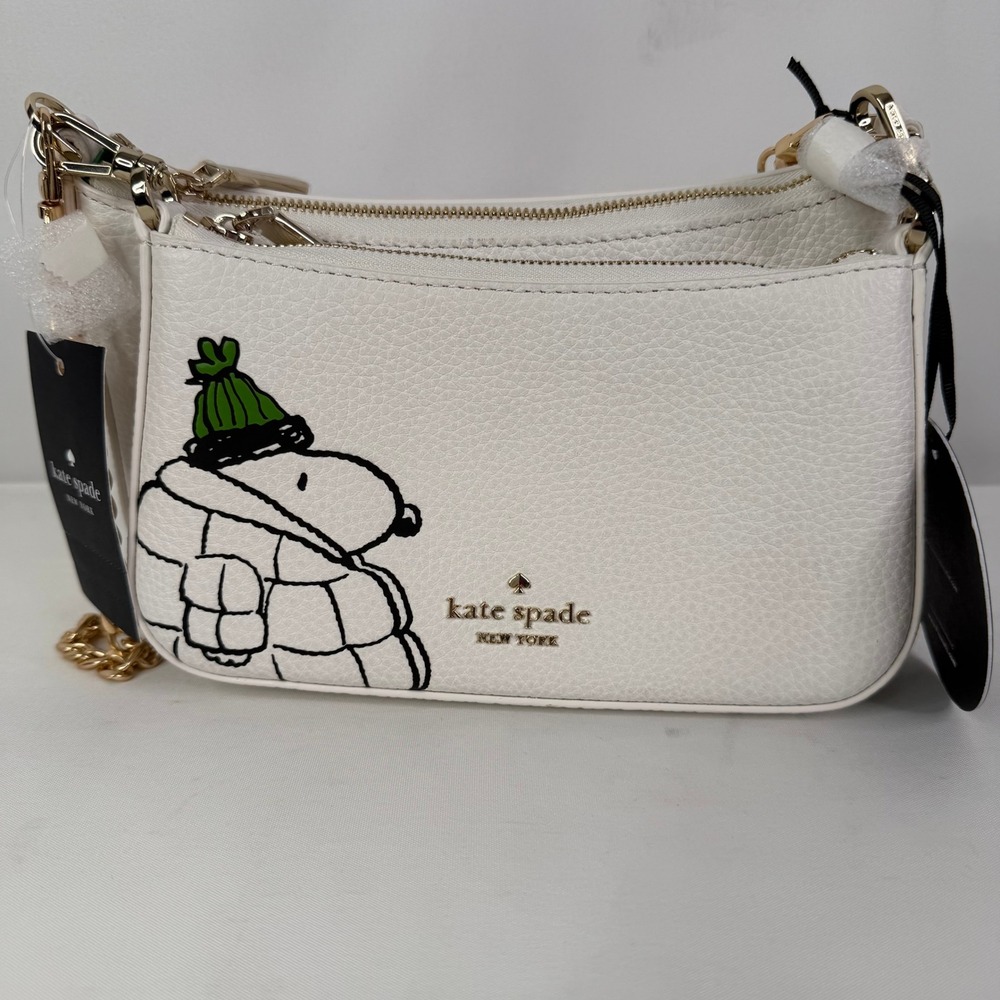 Kate Spade x Peanuts Snoopy Small Crossbody Bag Cream Multi KM582 NEW - Picture 12 of 13